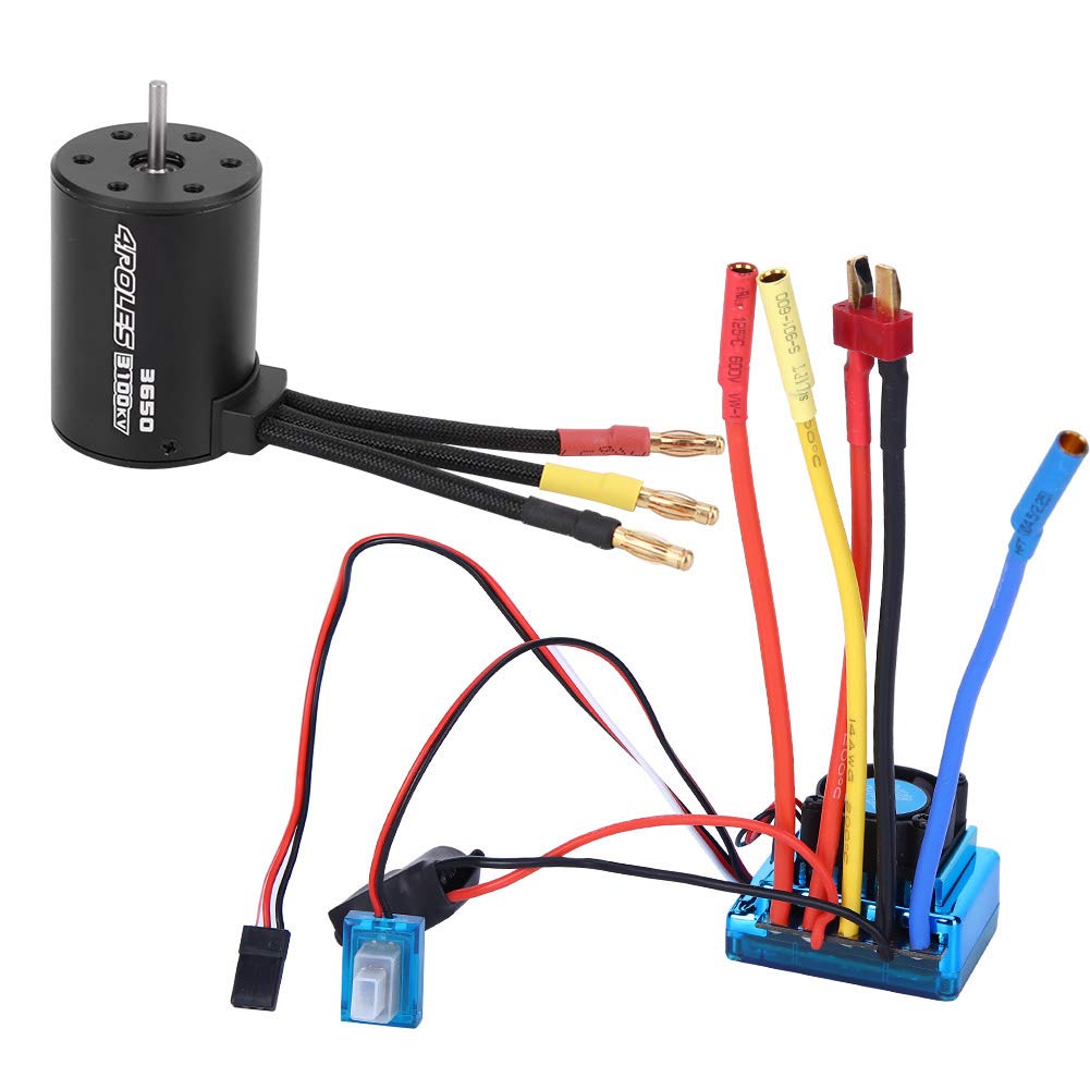High Efficiency 3650 3100KV Brushless Motor with ESC for 1/10 RC Cars (80A)