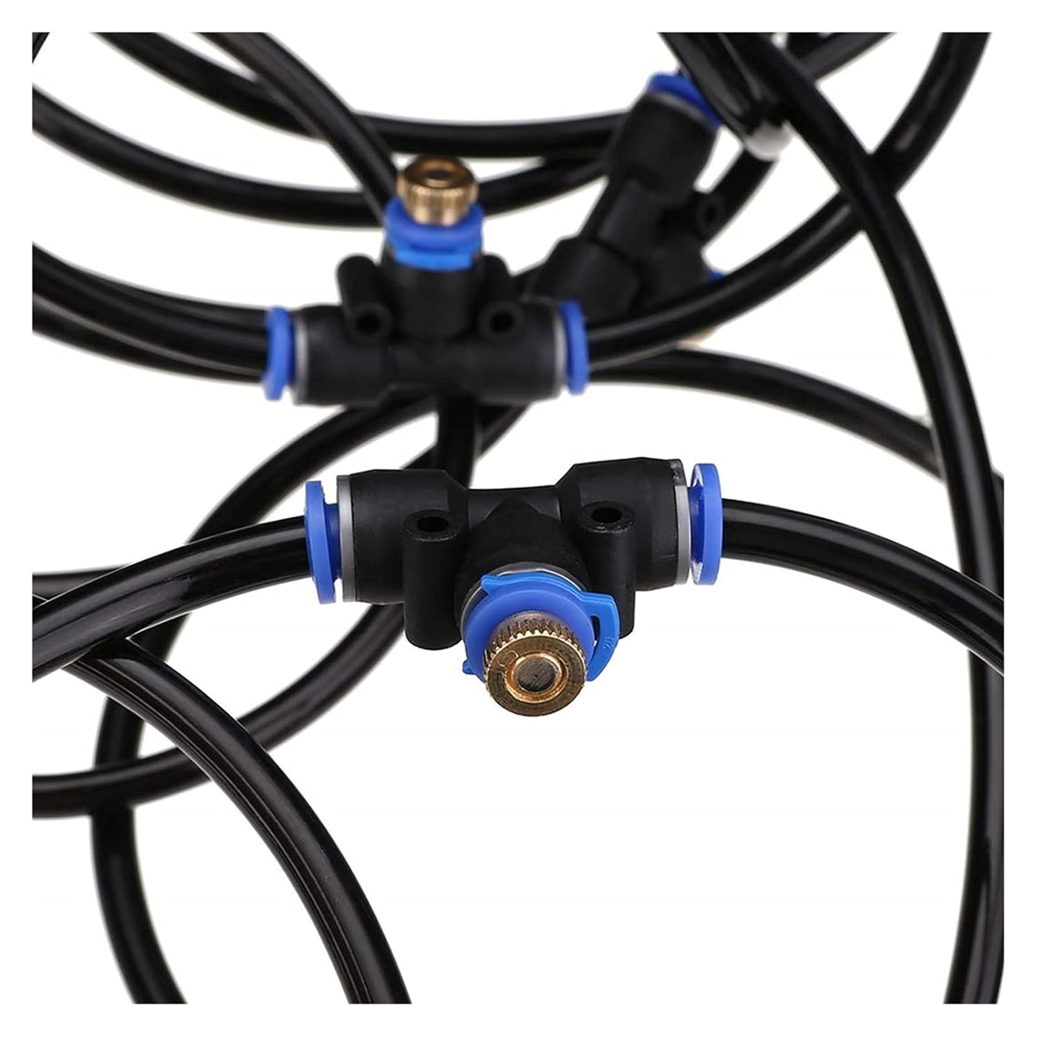 6M Outdoor Misting Cooling System Kit for Greenhouse Garden Patio Waterring Irrigation Mister Line System Garden Sprinklers Landscape Gardening (Color : Black)