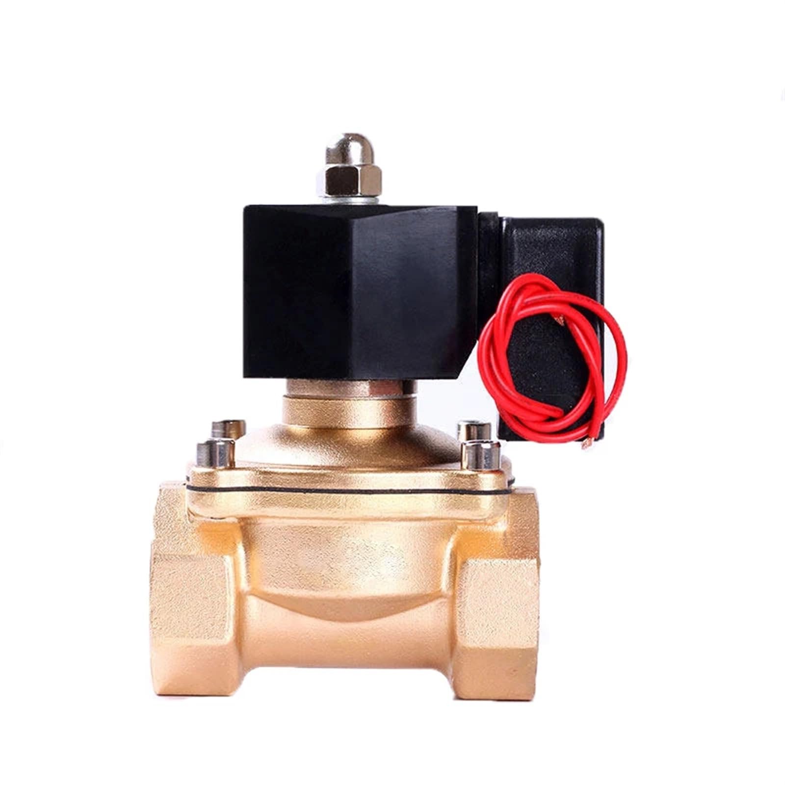 1-1/4" Brass Normally Closed Solenoid Valve 220V 110V 24V 12V 24 Hours Non Heating Solenoid Valve Energy-Saving Water Valves(G-220vac-epdm-seal)