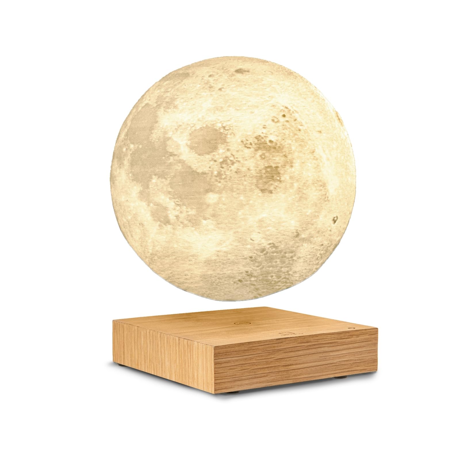 Gingko Men's Yellow, White Design Smart Moon Lamp – Levitating Led Moon Light With White Ash Wood Base – Floating Magnetic Wireless Light – Home Décor, Gifts For Wo, Kids, Desk, Bedroom, Office