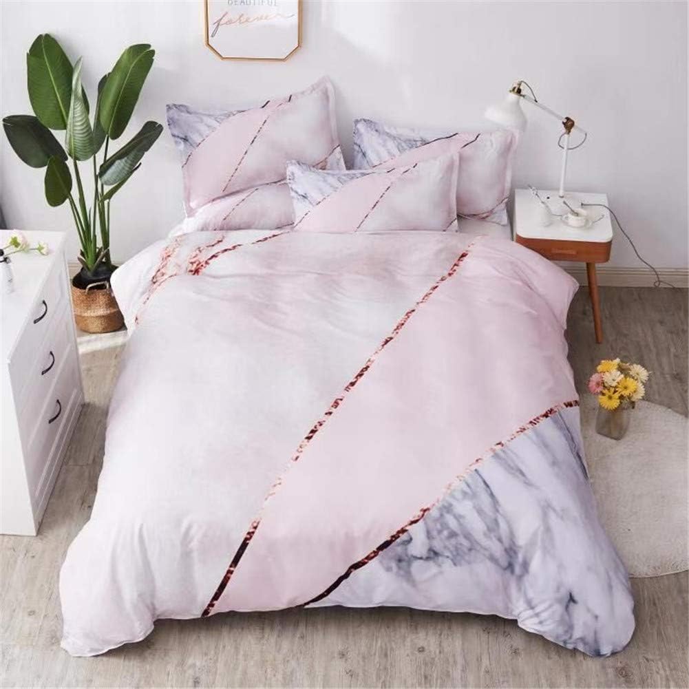 Shamdon Home Collection Duvet Cover Set Ultra Soft Hypoallergenic Microfiber 3PCS Quilt Cover Set with Pillow Case,Zipper Closure, Marble Pattern