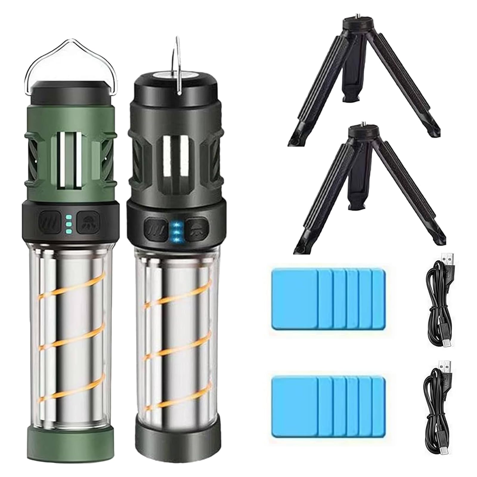 Portable Camping Lantern,Camping Mosquito Killer Lamp, Waterproof Mosquito Killer Lantern with Tripod & Magnetic Base, Rechargeable LED Lantern and Flashlight, Camping Light for Outdoor (2Pcs)