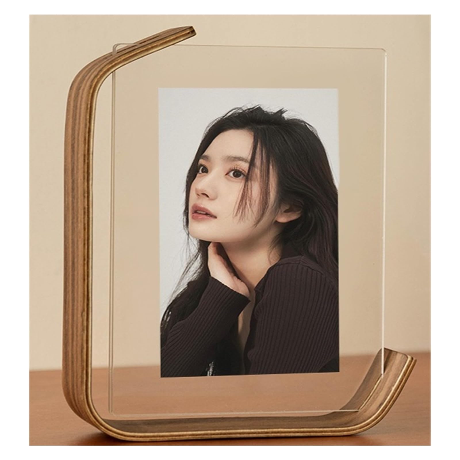 Photo Picture Display Frame Creative Photo Frame Transparent Picture Stand Living Room Decoration(Bruin)
