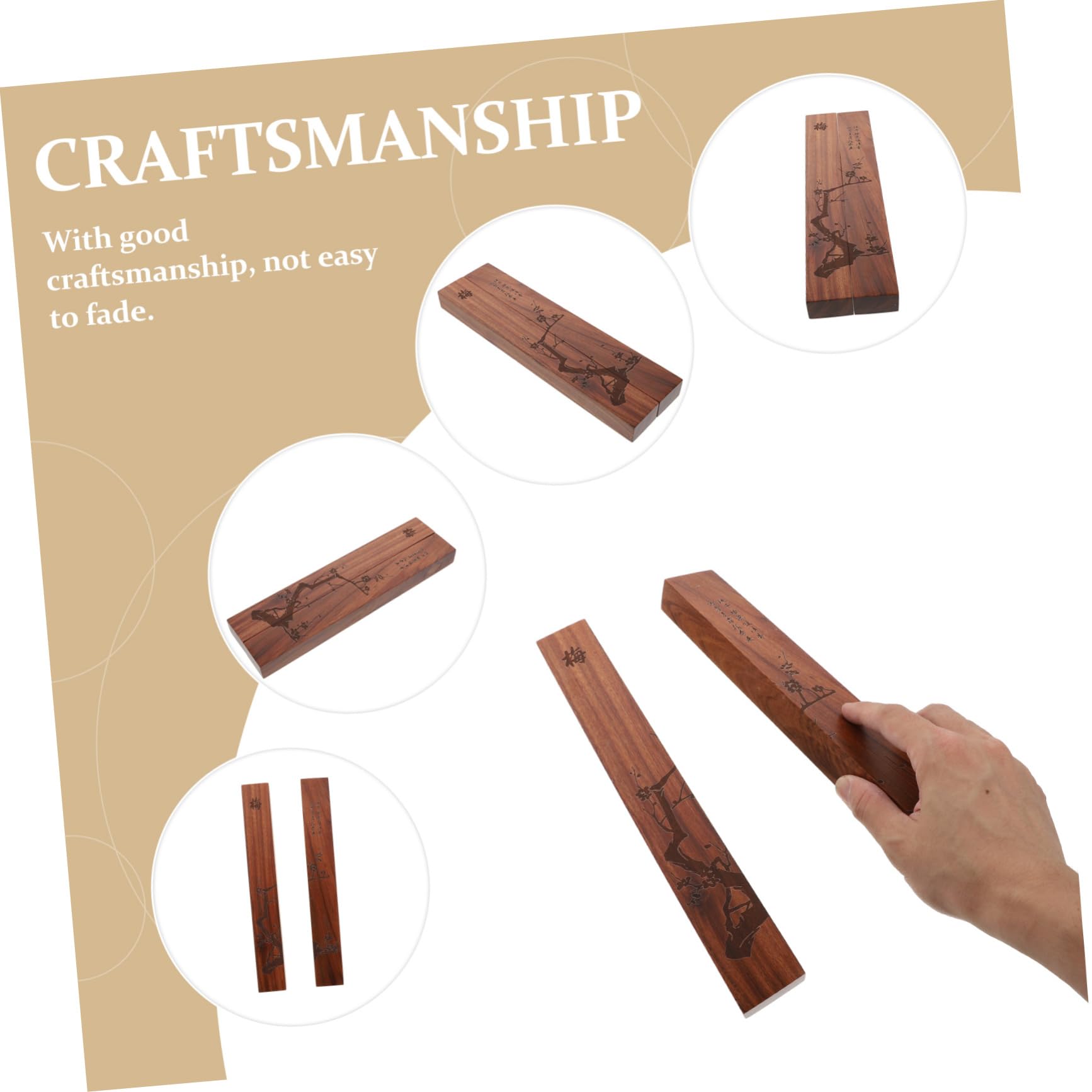 Mipcase 2pezzi Fermacarte Legno Per Calligrafia Stile Elegante e Compatto Per Ufficio e Casa Pesi Per Legno Massello Accessori Per Decorazione Desktop Per Artisti e Studenti Di Calligrafia