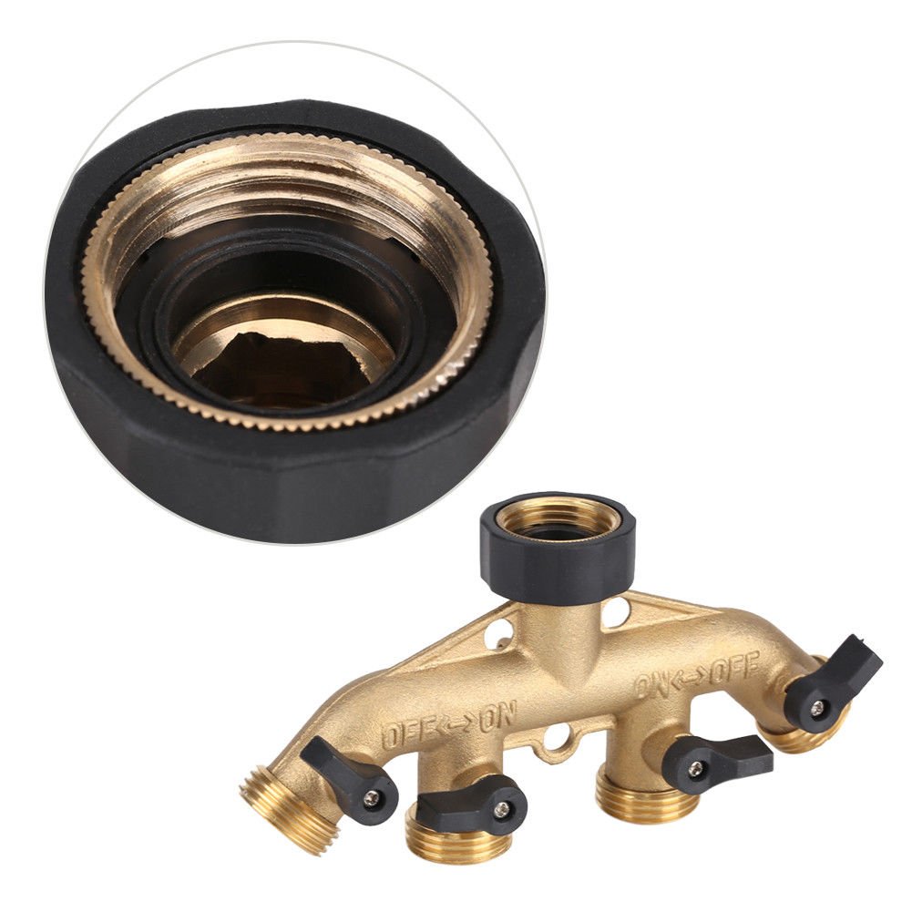 Agora-Tec Set Connettori Per Tubo In Ottone 3/4 Pollice – Con 2 Fascette In Acciaio INOX W4 – Per Tubo Da Giardino 19 Mm - 2