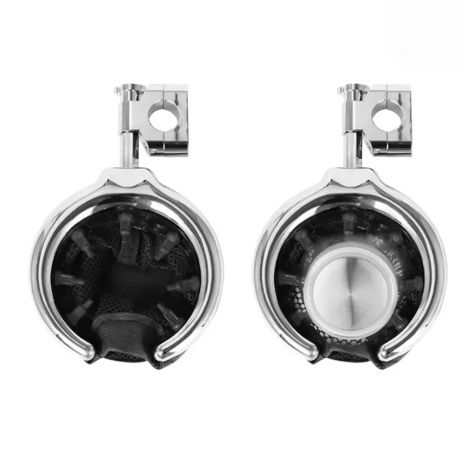Soporte para vasos de moto Portavasos cromado para manillar de motocicleta Compatible con Harley Sportster Fatboy Dyna Softail Touring Road King (25 mm/22 mm) Soporte para bebidas de moto(Chrome 25mm)