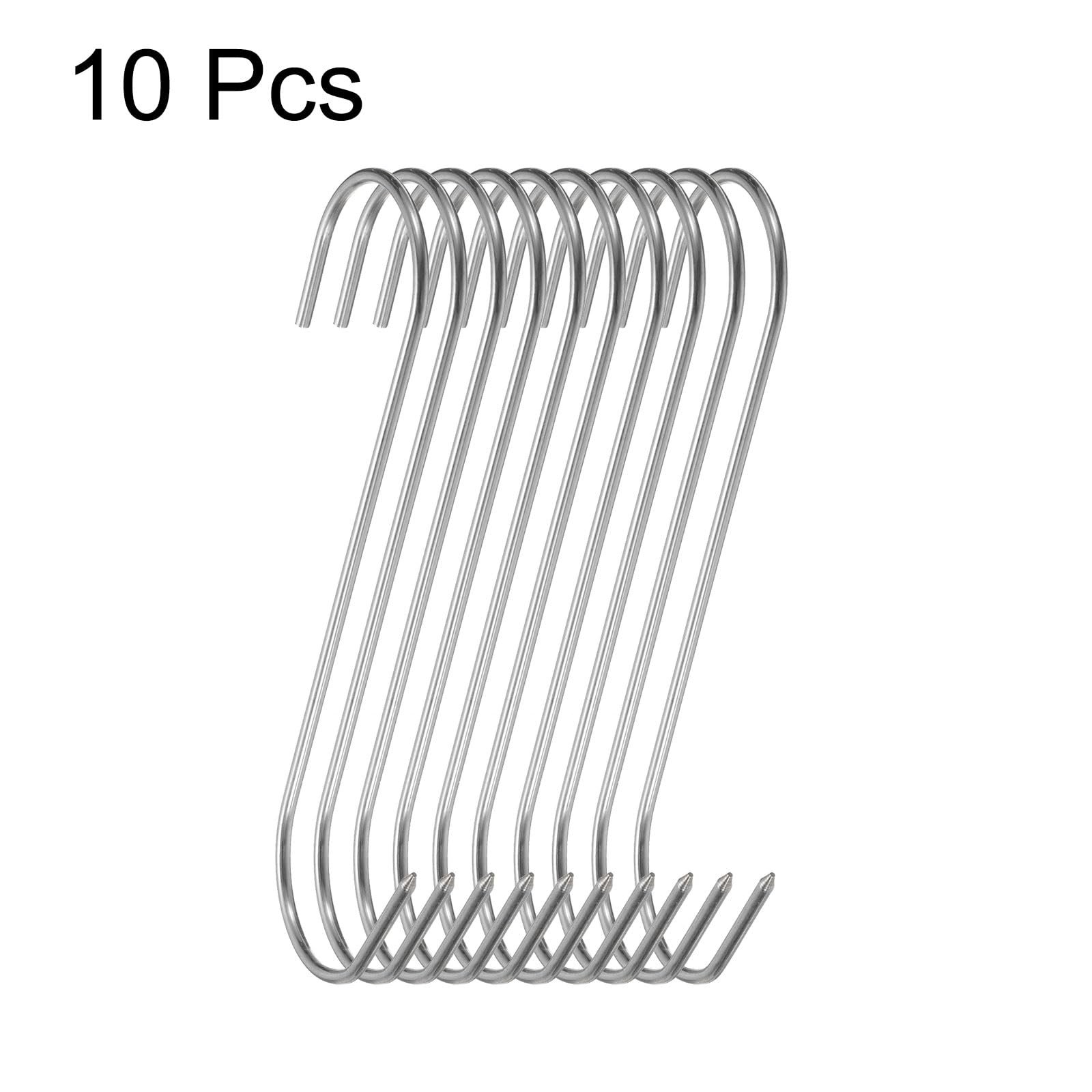 QUARKZMAN 10 sztuk 150 mm haczyki do mięsa ze stali nierdzewnej 304 haczyk rzeźnik w kształcie litery S do zawieszania mięsa wędzenie grillowanie żeberka wołowina BBQ (obciążenie MAX 5 kg)