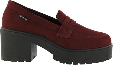 Victoria Zapatillas 095105 - Mocasín Antelina Tacón Burdeos, Color Burdeos,  Talla 41 : Amazon.es: Zapatos y complementos