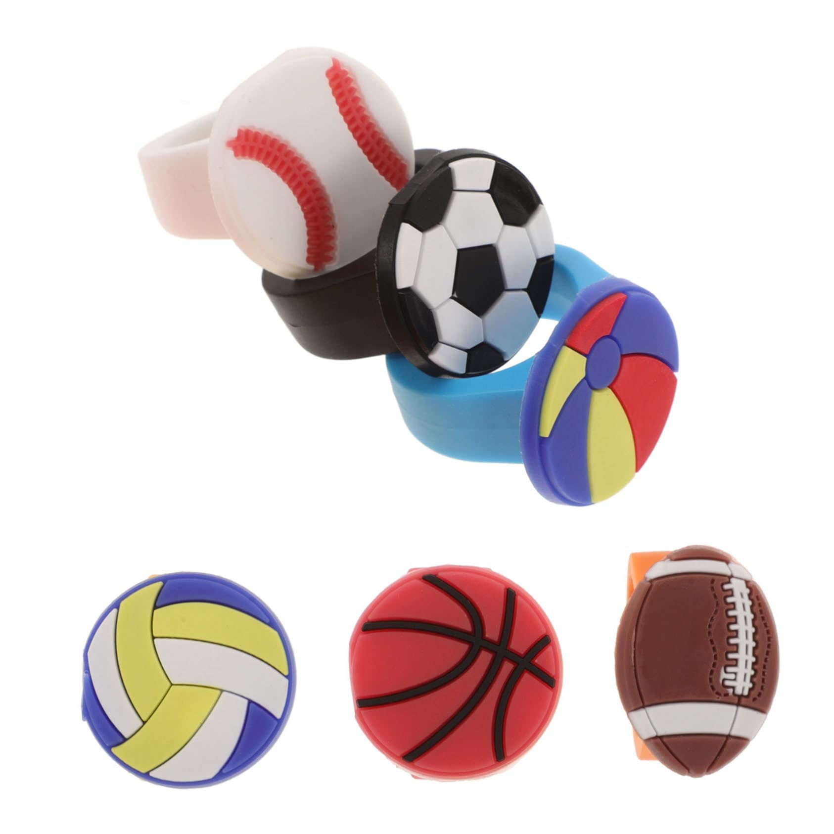 BESPORTBLE 6 Piezas Anillos Deportivos PVC Fútbol Baloncesto Voleibol Béisbol Pelota Flotante Rugby