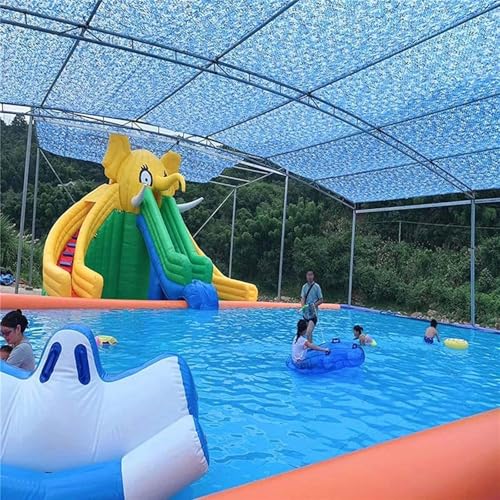 Red de protección transpirable de camuflaje azul de 3x6m resistente al desgarro 5