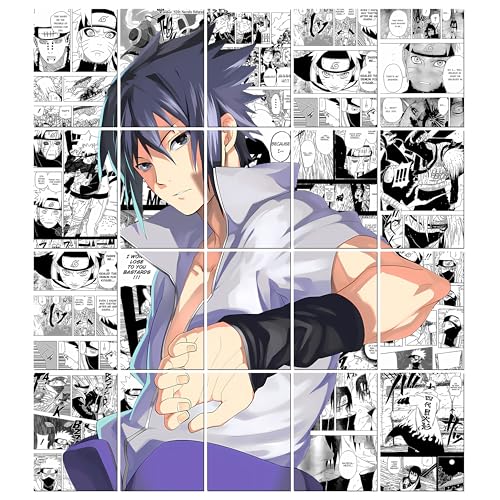 Image of MODERN GALLERY MART Pack of 20 Naruto Sasuke Uchiha Manga Poster | A4 Size Anime Wall Art (8.3 x 11.7 inch) | Manga Posters with Glue Dots | Anime Poster for Bedroom, Living Room, Office