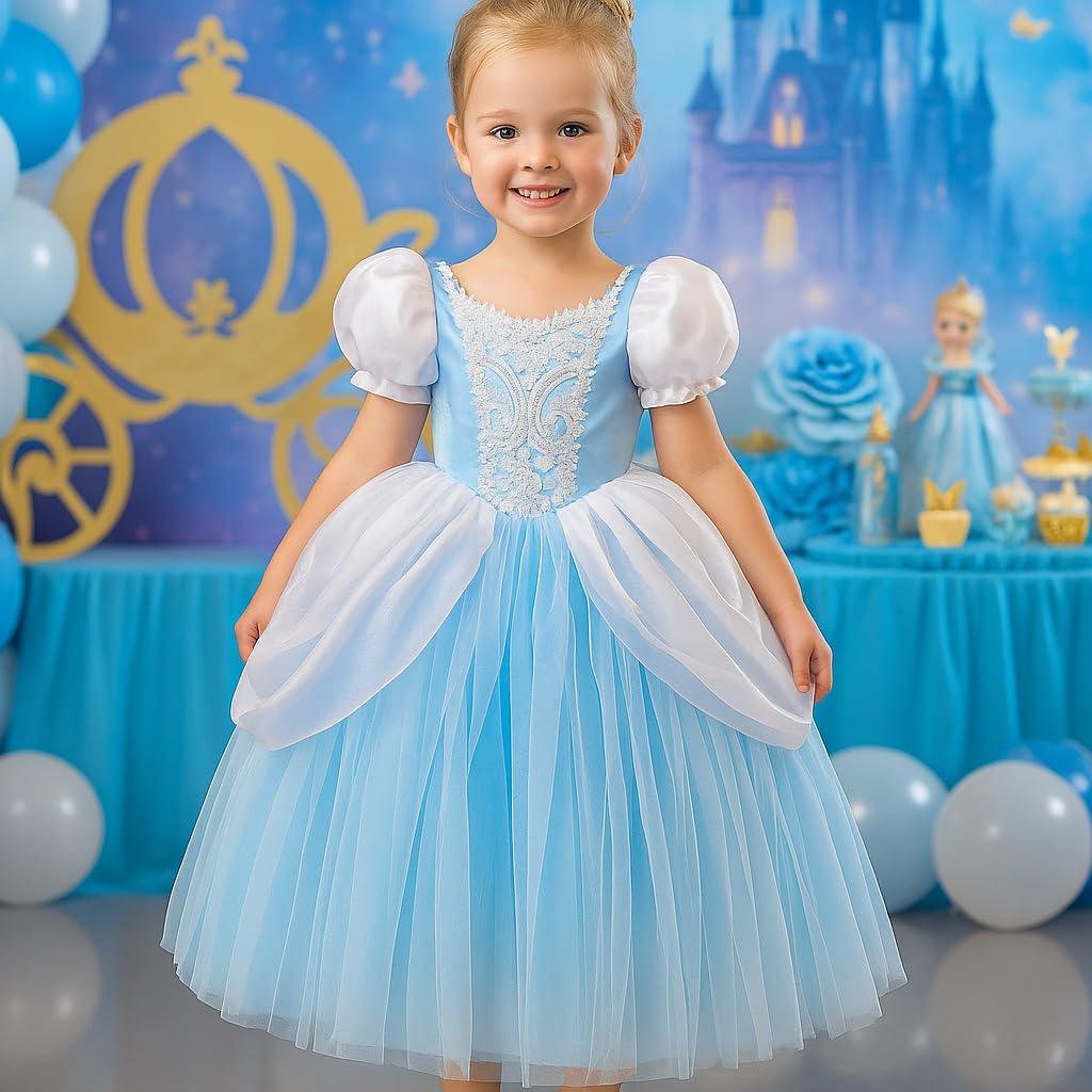 ToLaFio Princess Costume for Girls Princess Dress for Little Girl Cosplay Fancy Party Chritstmas Dress Up Outfits Kids Gift
