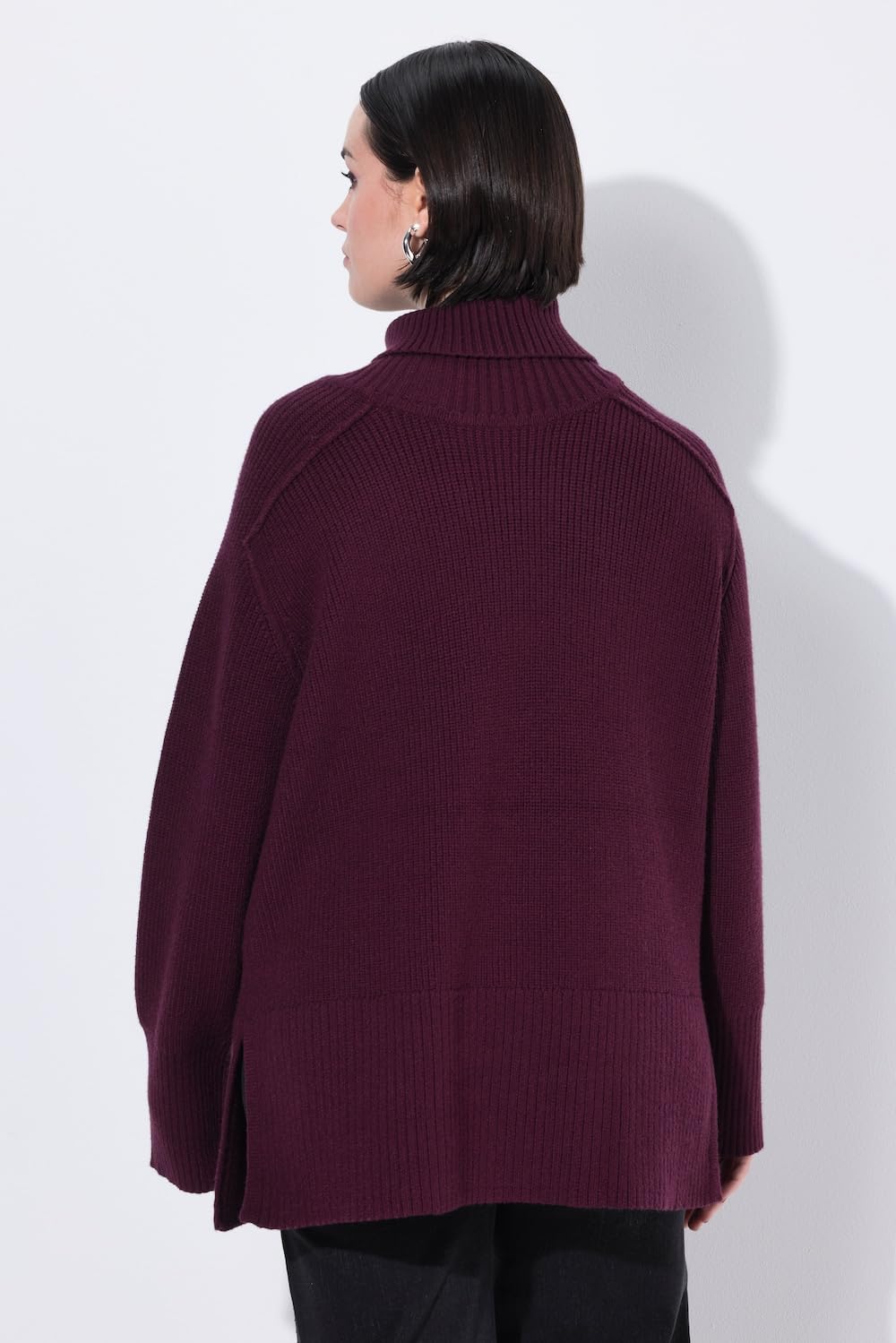 Ulla Popken Rollkragenpullover mit Raglanärmeln Pullover Donna