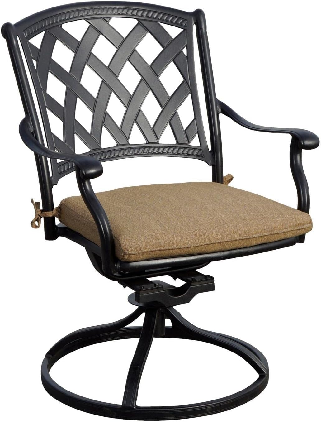 Darlee Ocean View 11 Pc Cast Aluminum Dining Set w/ 92 X 42 Inch Series 30 Extension Table & 2 Swivel Rockers in Antique Bronze/Sesame