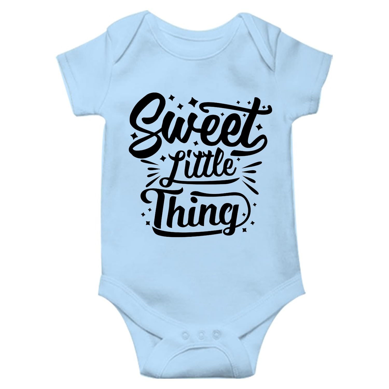 THE PRINT PLATTER Ice Blue Unisex Half Sleeve Baby Romper With Print | Baby Tiny&Mighty Ice Blue Romper 100% Organic Cotton Baby Romper With Envelope Neck|R-Y-79
