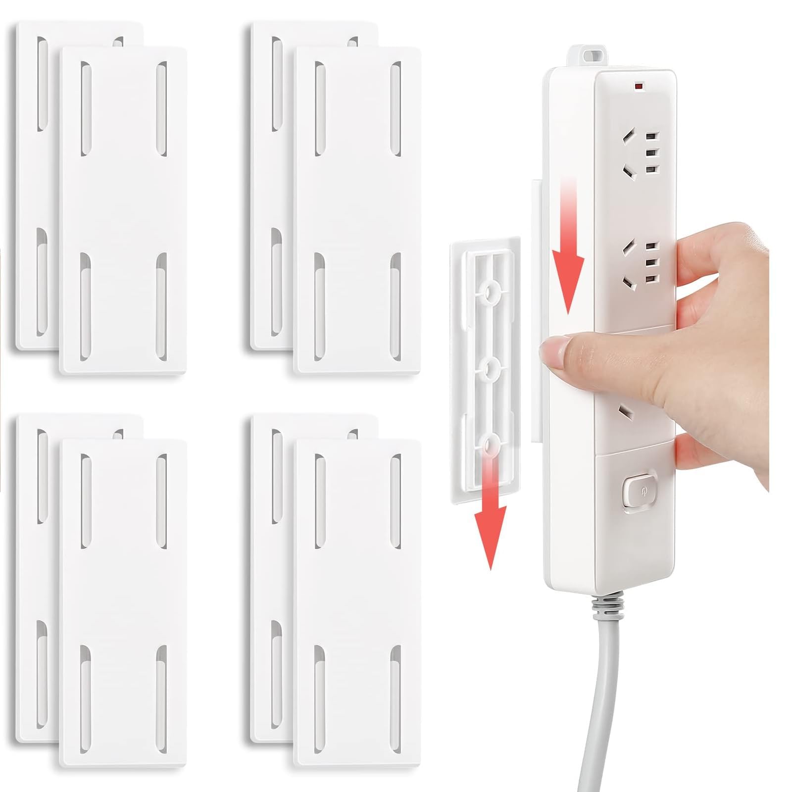 Sponsored Ad – Convenient Desktop Socket Fixer & Surge Protector Holder - Suitable for Kitchen, Home Office, Cable Management. Self-Adhesive & Punch-Free Design (White-8PCS)