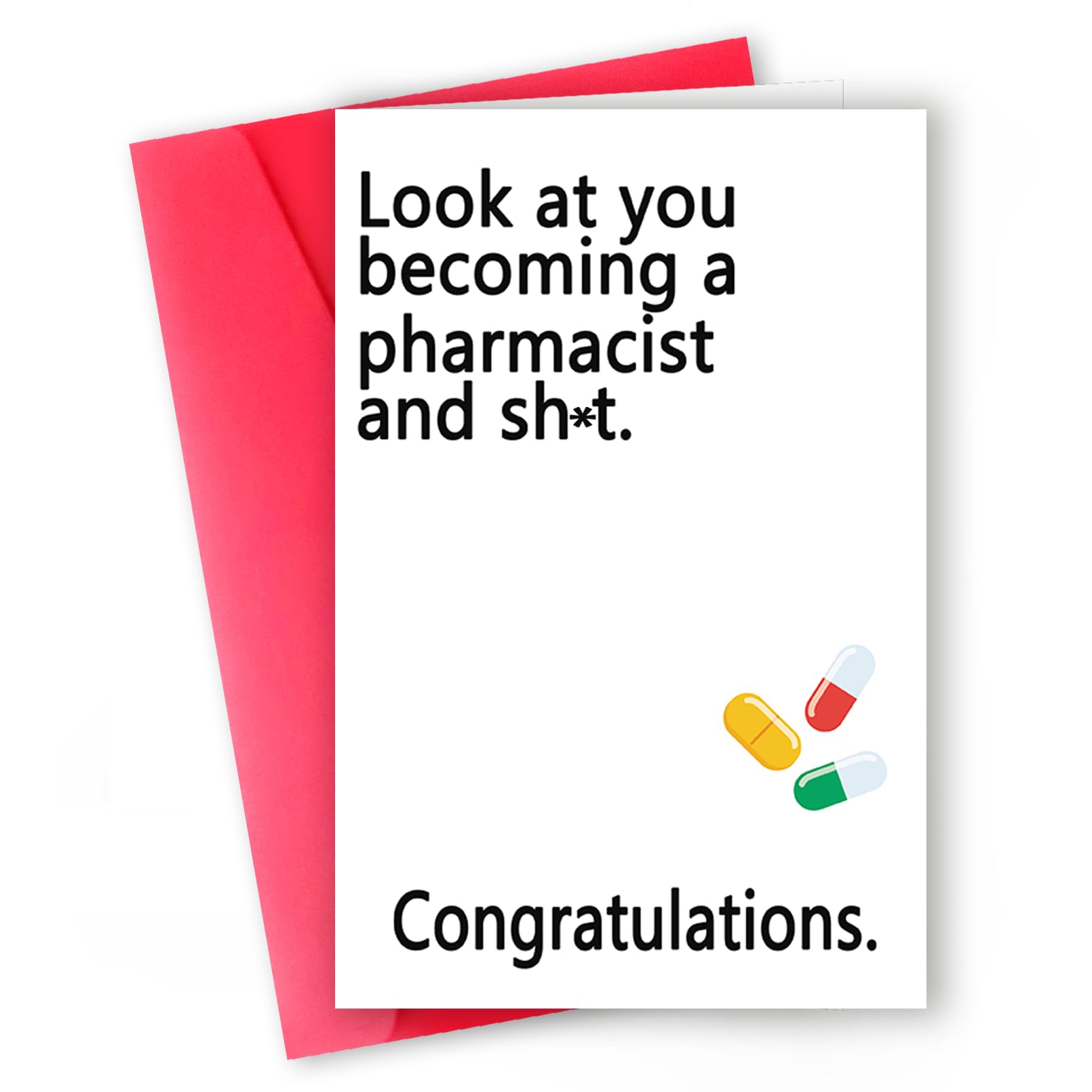 MQMRYeto Funny Pharmacist Graduation Card, Pharmacy School Grad Card, Graduation Card For Pharmacy Graduate, Humorous Pharmacist Graduation Gifts