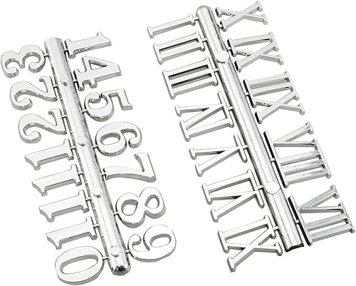 Miniatura 1 de Kit de números de reloj, números arábigos plateados y números romanos, números de reloj digital DIY para reemplazo de diseño, reparación de