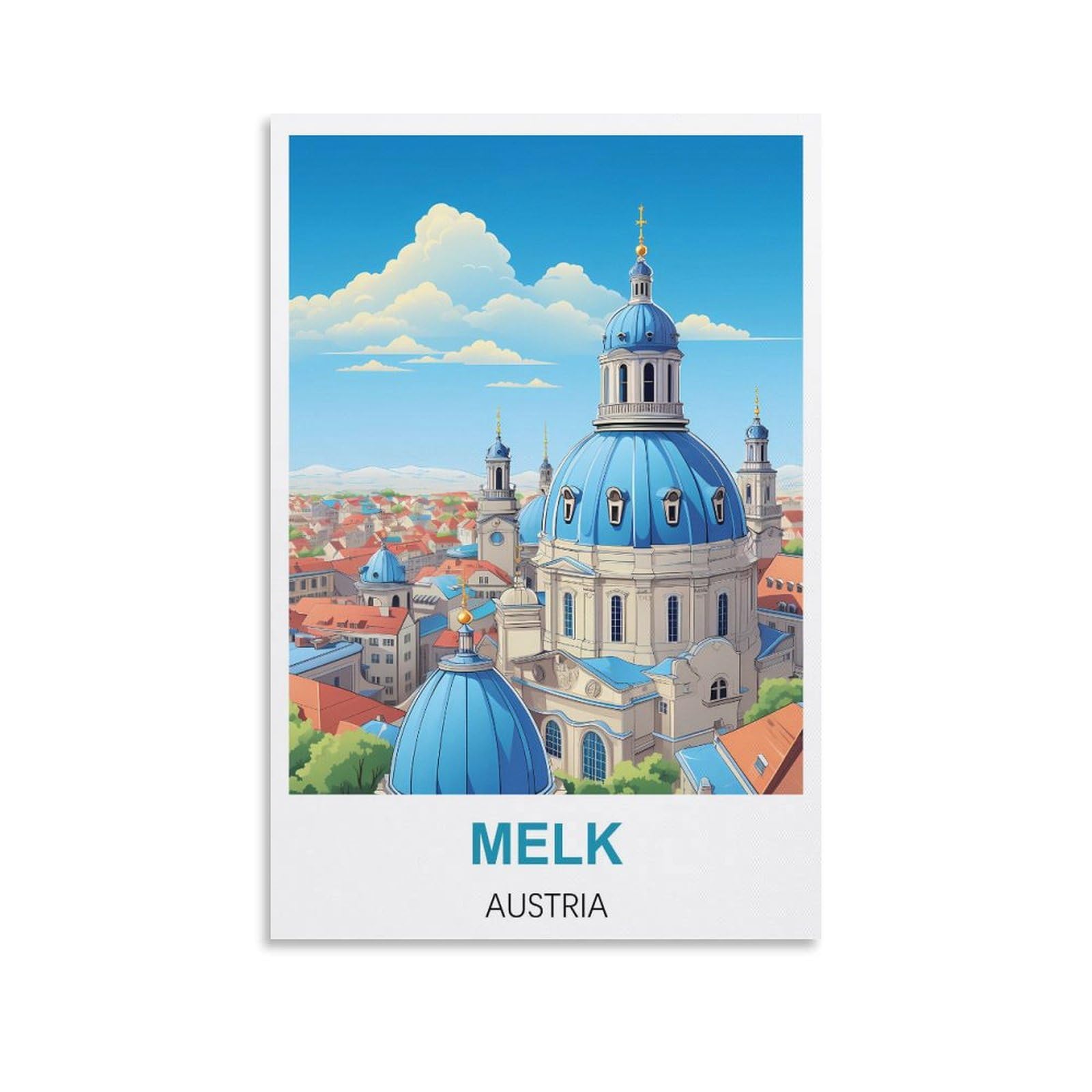 Metal Sign Tin Sign,Melk Austrias Travel Tin Signs Metal Poster Wall Decor Office Cafe Bathroom Badroom 15x30cm