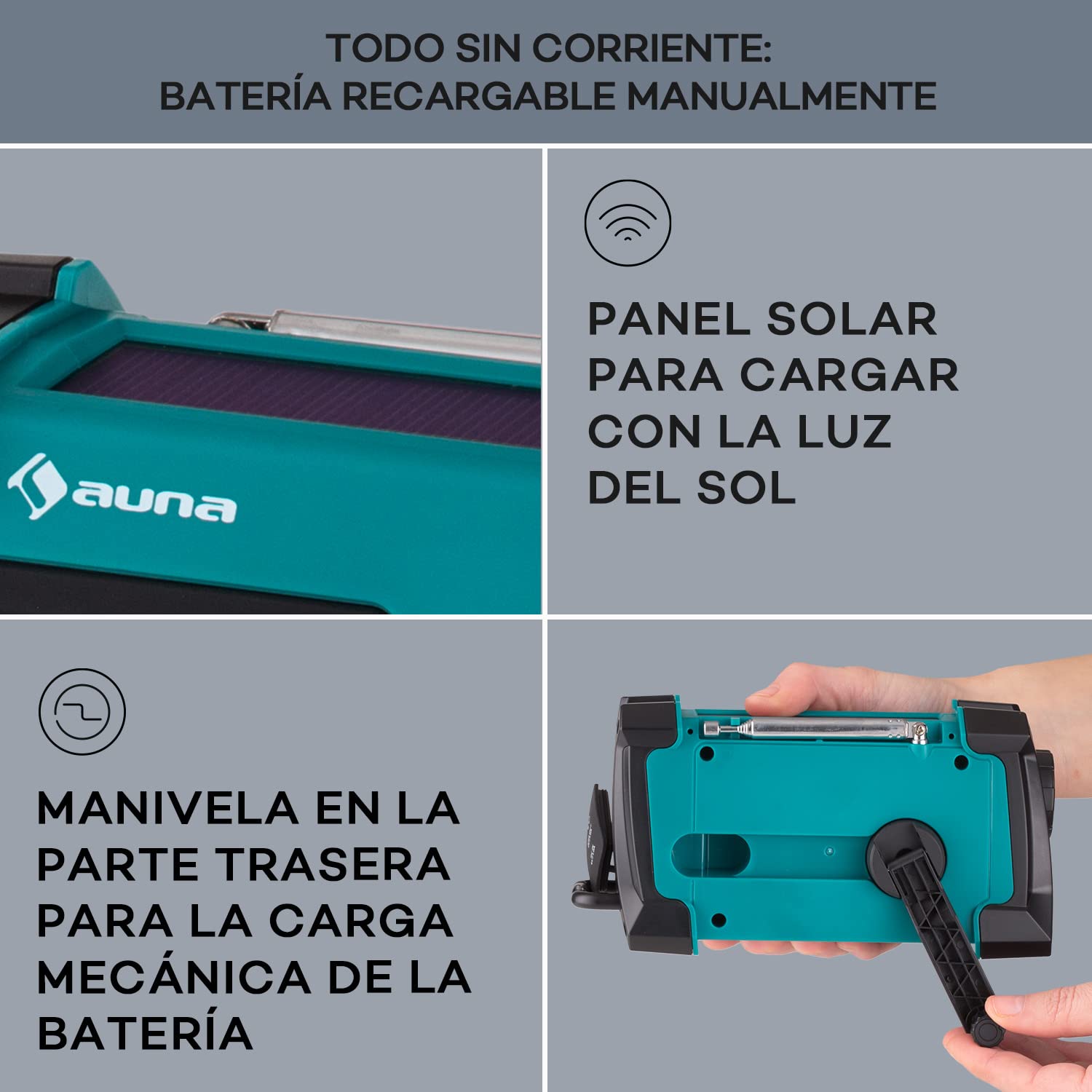 Auna Radio Portatil Pequeña Dab, FM/Dab/Dab+, Radio con Bluetooth, Altavoz Estéreo AUX Potencia con Pantalla LCD, Potencia 1W, Entrada Auriculares,Transistores Digital Entrada USB y Alarma