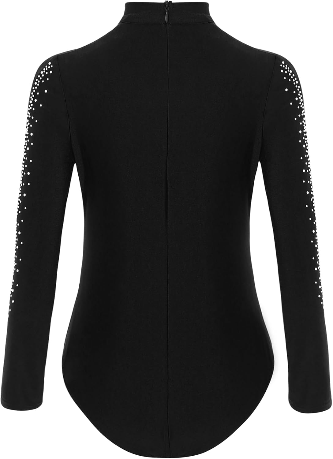 Kids Boys Shiny Rhinestones Figure Skating Gym Dance Leotard Long Sleeve Samba Latin Bodysuit Ballroom Dancewear
