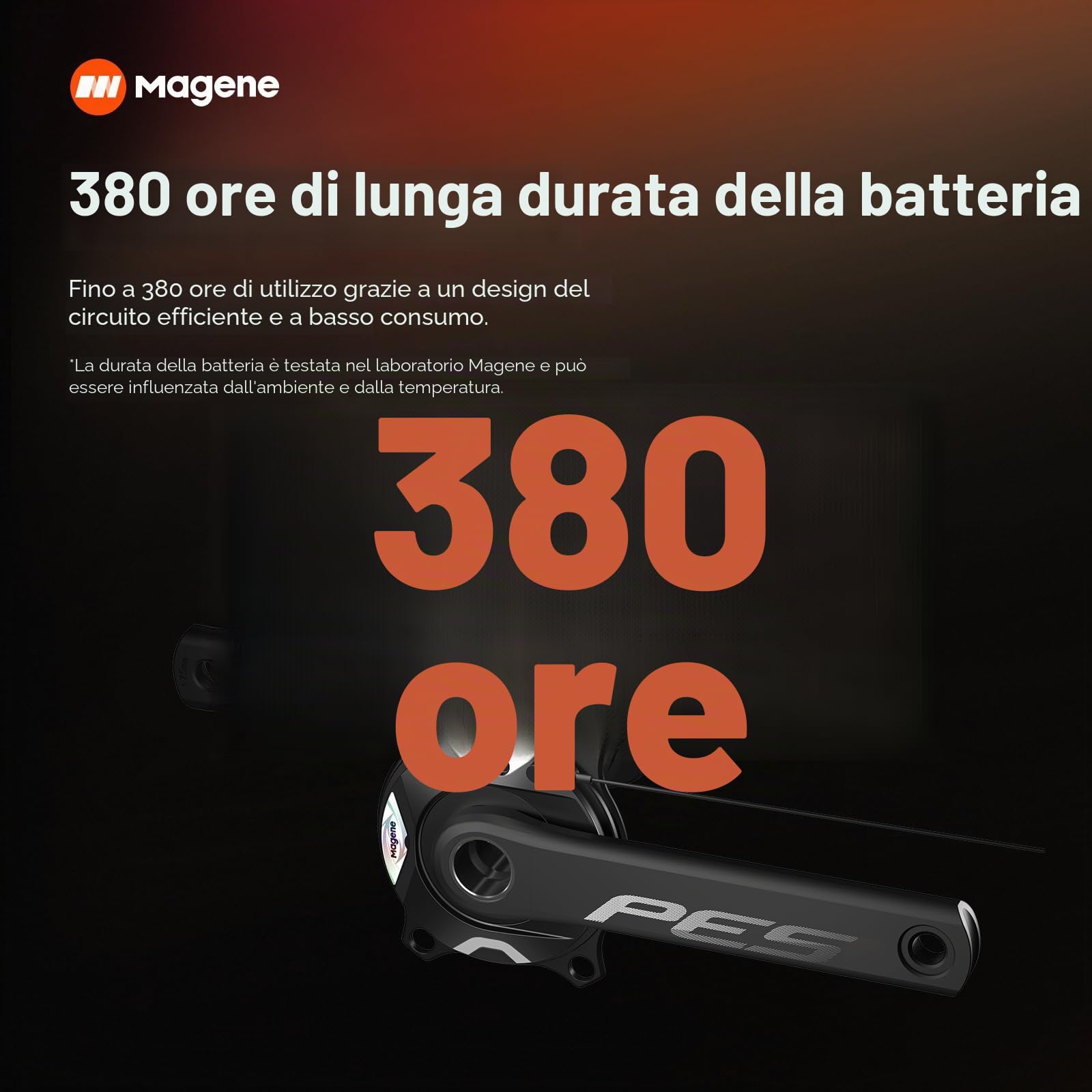 Magene PES P505/P515 Guarnitura con Misuratore di Potenza per Bicicletta, Base a 4 Bulloni, 110BCD, Bilanciamento del Pedale di Cadenza, Perno in Acciaio da 24 mm