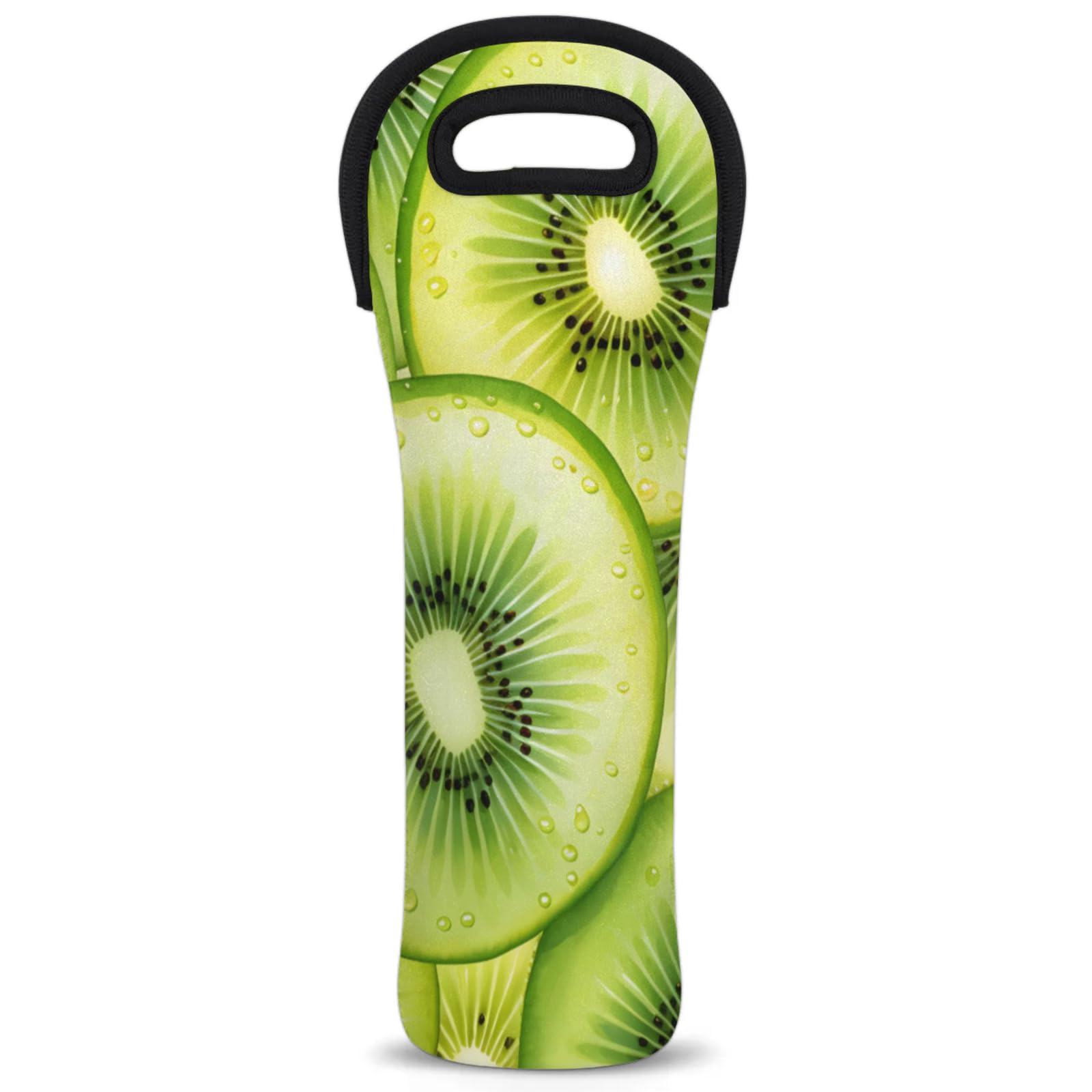Neoprene Wine Tote Carrier Bag for Wine,Water, Champagne, Beer, Baby Bottles 15.6 x 5.1 Inches, Protective Wine Bag,Kiwi