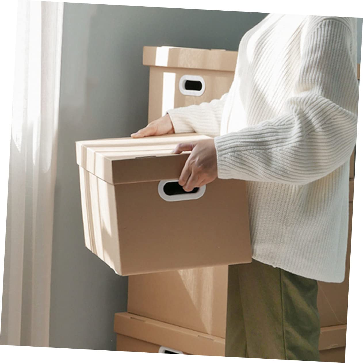 Zerodeko Caja de Almacenamiento para Documentos Archivador Portátil de Papel Tapa Organizador de Archivos para Oficina para Archivo y Almacenamiento Casa