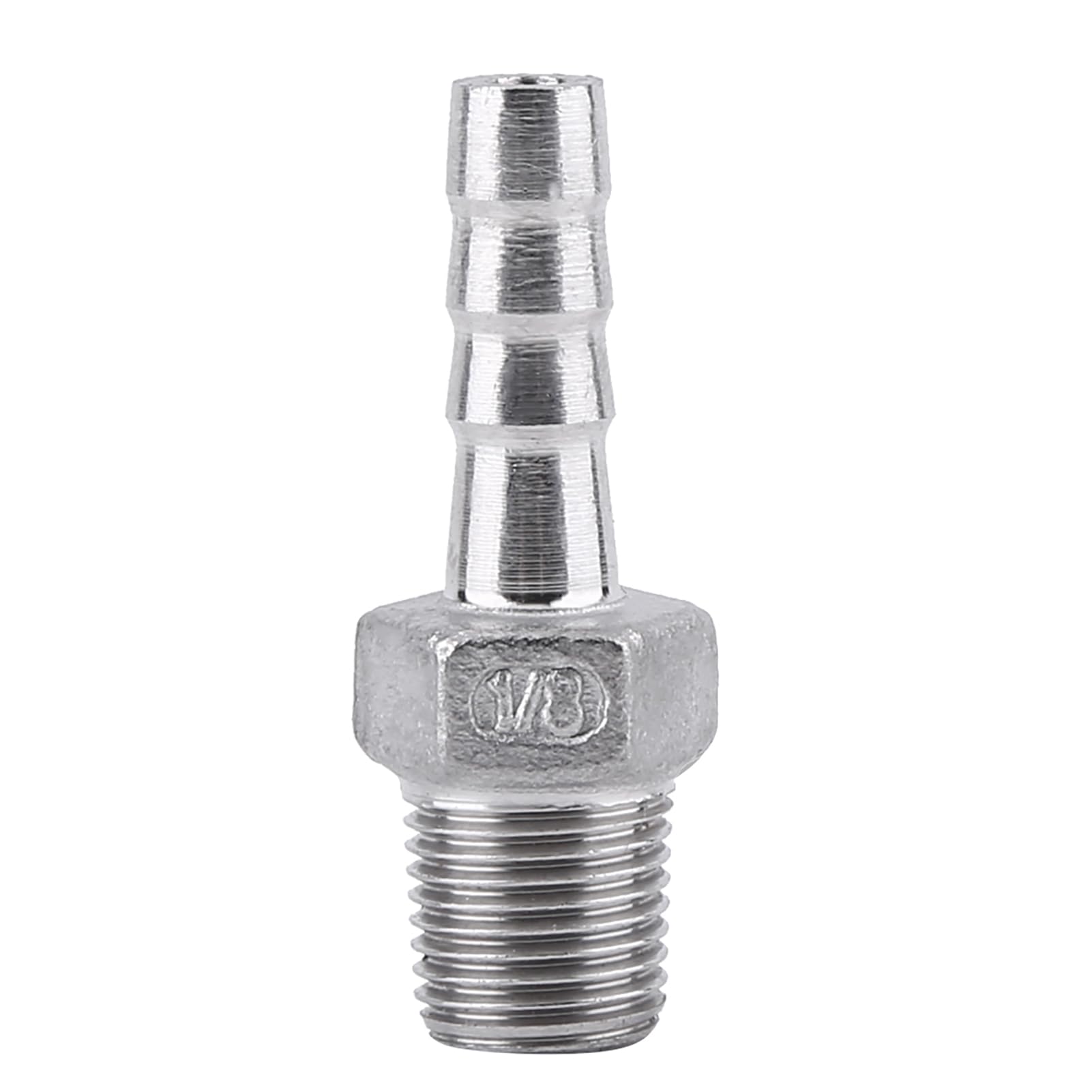 YYntlort Stainless Steel SS304 Male Thread Pipe Fitting Hose Tail Connector BSP Quick Joint Plumbing Engineering (1/8''*6mm)