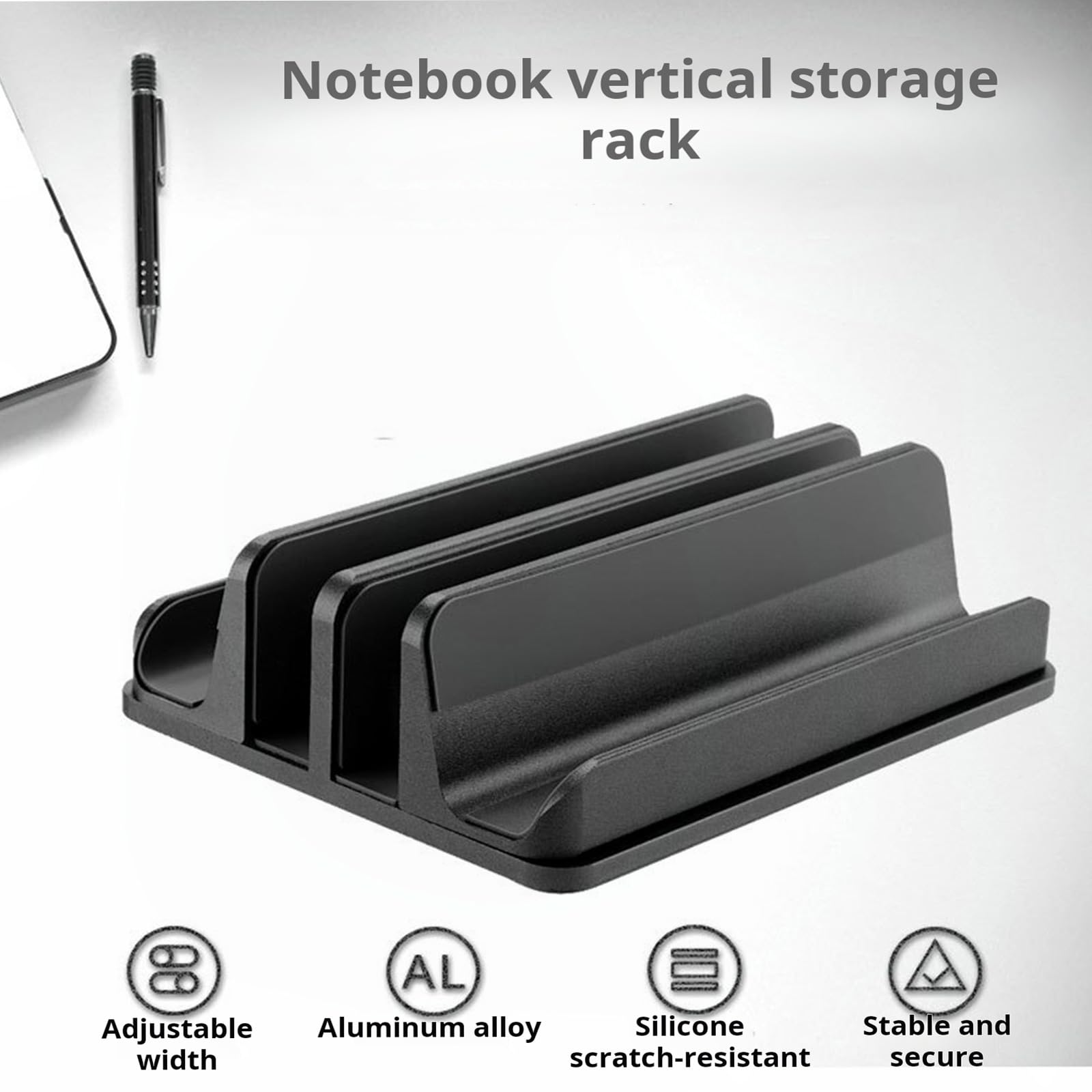 Supporto verticale in alluminio per tablet notebook Base antiscivolo salvaspazio per raffreddamento e compatibilità Supporto in alluminio