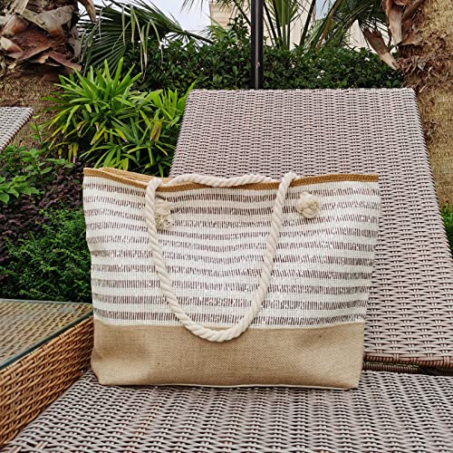 utop Large Beach bag for Women Straw Beach Tote Bags Cotton Rope Handles Durable Lightweight with Large Capacity Bags4