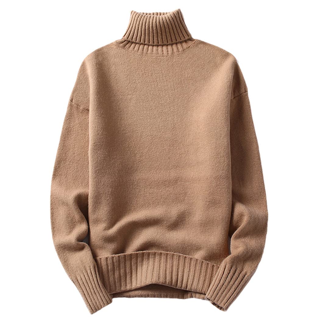 Suéter de punto de cuello alto de los hombres de la camisa de fondo jersey casual sólido masculino suéter de cuello alto