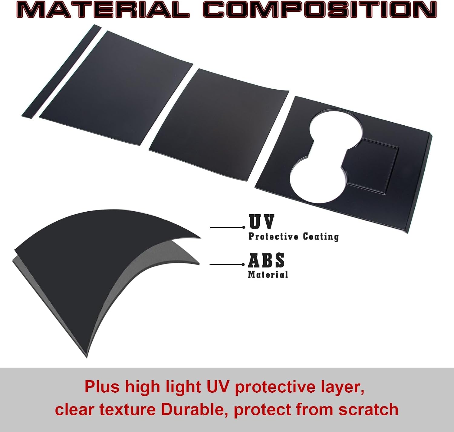 x xotic tech Center Console Wrap Water Cup Holder Panel Cover Trim Protector Kit Compatible with Tesla Model 3 Model Y 2017 2018 2019 2020 Interior Decoration Accessories (Matte Black)