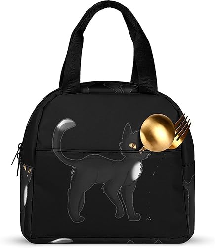 Miniatura 3 de Black Cat Warrior - Lonchera para mujeres y hombres, con aislamiento, reutilizable, bolsa de almuerzo