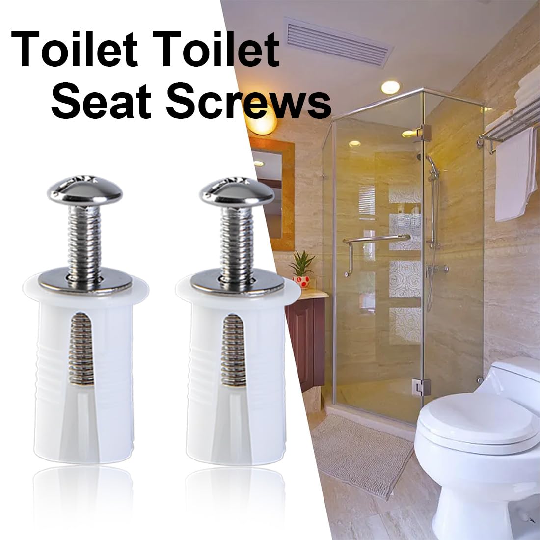 Set Di 4 Viti Per Sedile WC Con Dadi Di Gomma - Fissaggio Antiscivolo Per Water - Foto 8