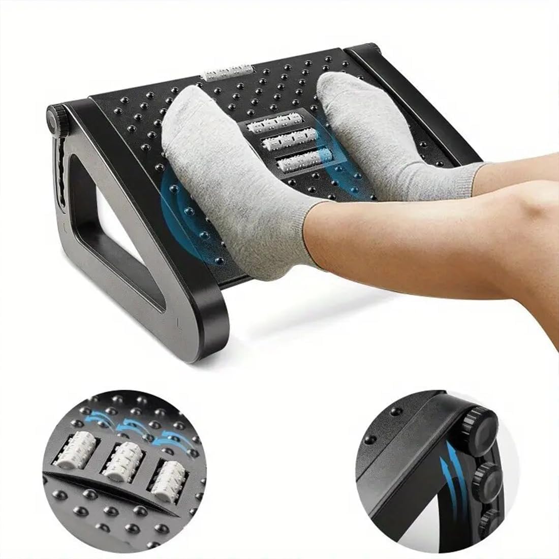 Terxa adjustable height footrest | With acupressure points and roller. Argonomic Foot Stool for Home/Office Table/Desk/Curse/Sofa | Toe cargo | For leg rest and support (pack of 1, multicolor) Terxa adjustable height footrest | With acupressure points and roller. Argonomic Foot Stool for Home/Office Table/Desk/Curse/Sofa | Toe cargo | For leg rest and support (pack of 1, multicolor)