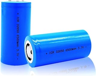 3.7V 6500mAh 32650 Rechar 2Pcs Flat Top Large Capacity for Headlamp,LED Flashlight,Mini Fans etc.