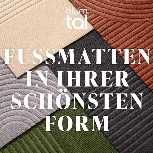 Blumtal Fußmatte 40x60 cm - rutschfeste Schmutzfangmatte - Fußabtreter mit Muster - Fußmatten Haustür - Türmatte aus Polyester - Fußmatte innen/Schmutzfangmatte außen - Fußabstreifer Beige