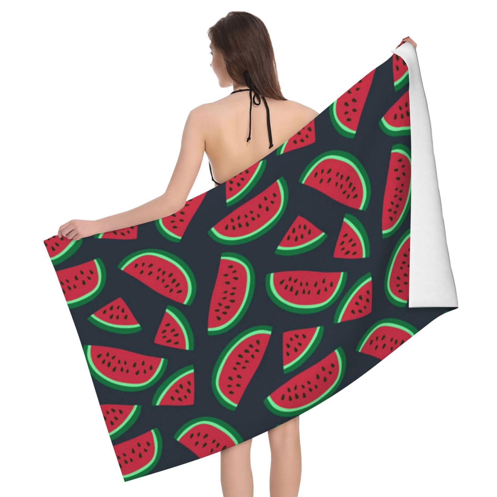 LSRCPD Microfiber Beach Towels For Adults & Kids, Red Watermelon Bath Towels, Oversized Sand Free Towel for women, Absorbent Quick Dry Beach Towels For Travel Swimming Camping Yoga Sports, 130x80cm