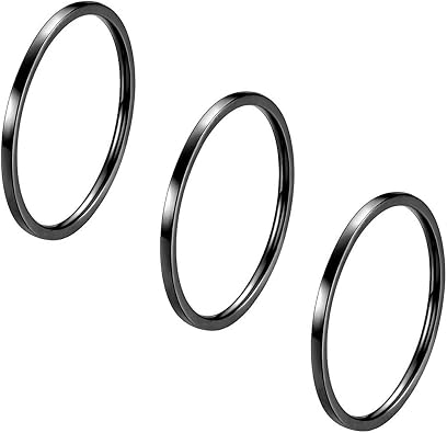 3pcs 1mm Stainless Steel Plain Band Knuckle Stacking Midi Rings for Women Comfort Fit