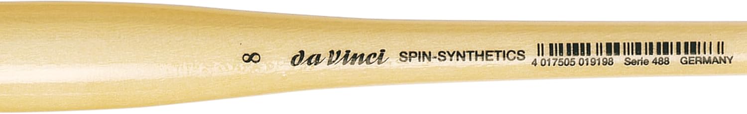 da Vinci Watercolor Series 488 CosmoTop Spin Paint Brush, Round Synthetic with Lacquered Natural Handle, Size 8 (488-08)