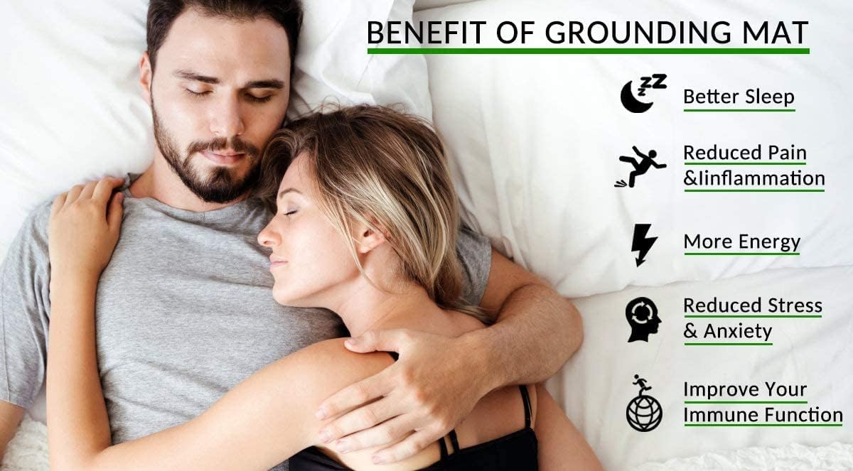 Earthed Universal Grounding Mat - Large, Computer Mouse Pad and Grounding Foot Mat, Reduce Pain and Inflammation, Relieve The Stress and Keep Healthy (39.4x11.8 Inch)
