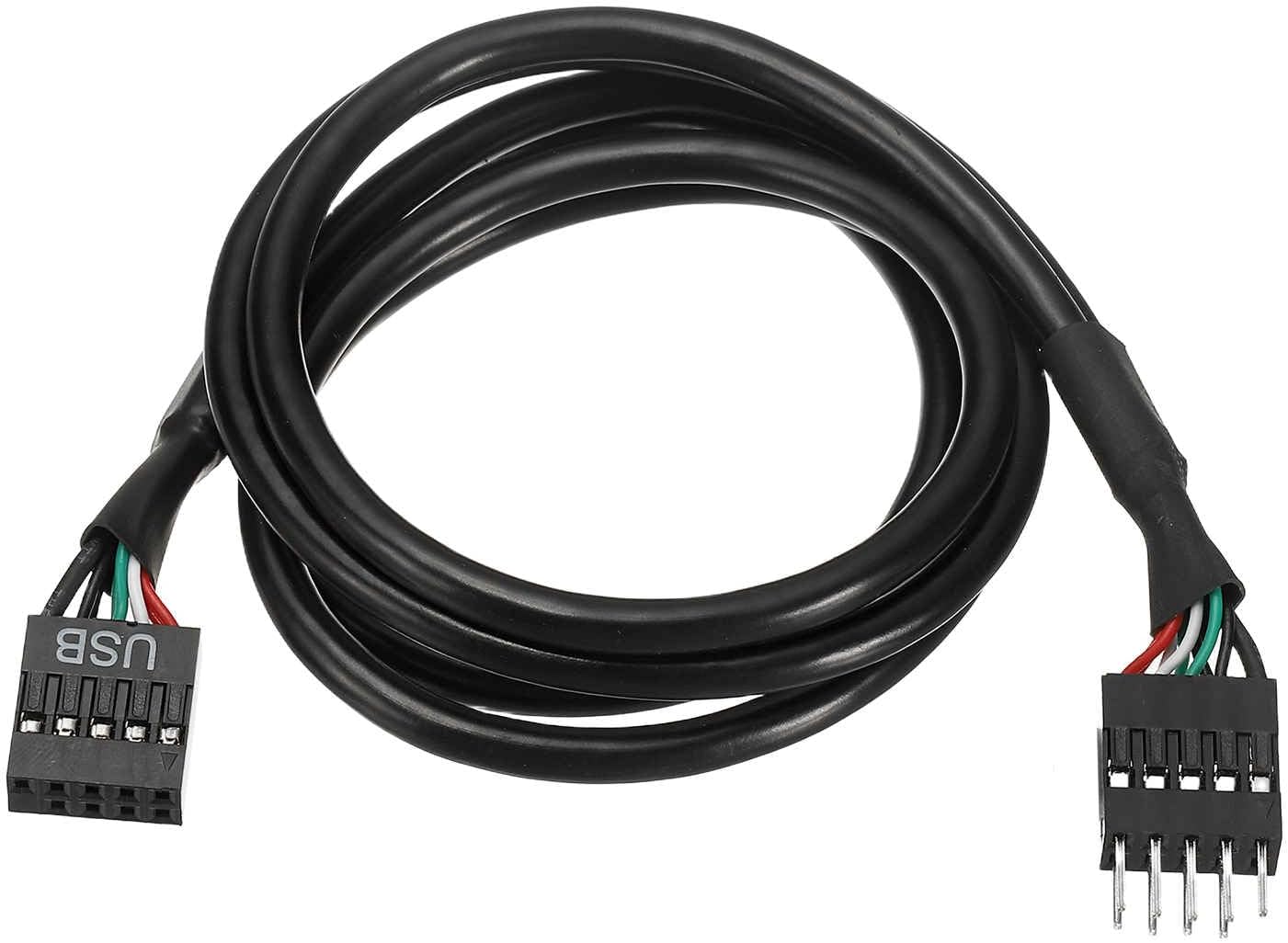 USB Header Extension Cable 20.5 Inch USB 2.0 9-Pin Male to 9-Pin Female Internal Motherboard Header Cable Fits USB Ports/Expansion Cards/Motherboard Ports, Black