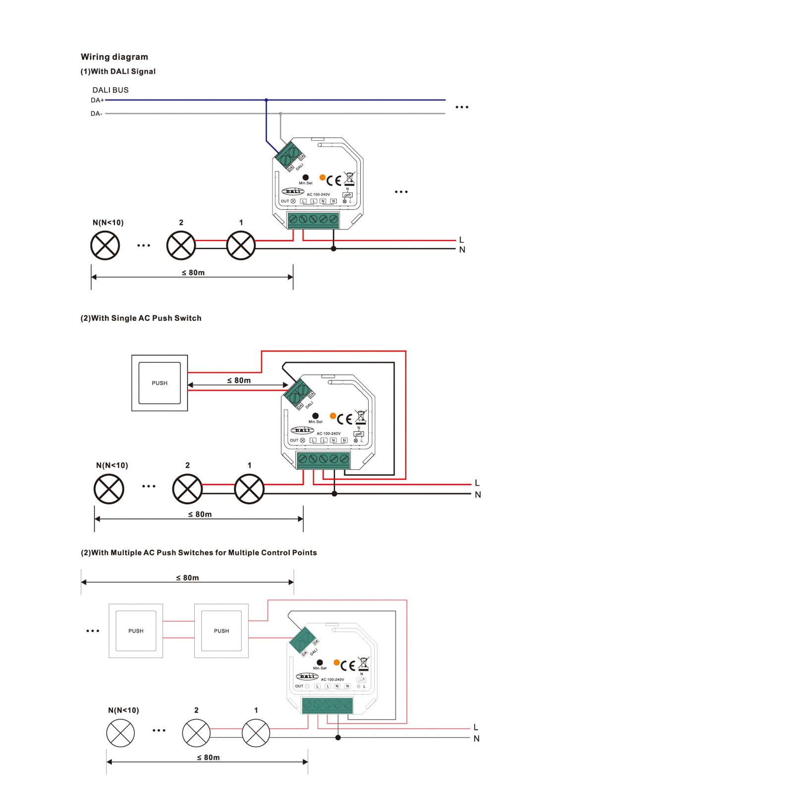 Mextronic DALI-Phasendimmer Phasenabschnitt-Dimmaktor SR-2303SAC-HP 100-240V AC