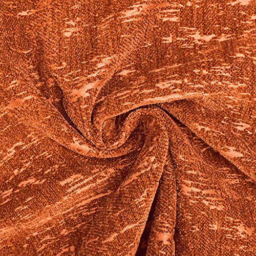 Image of CaliTime Throw Pillow Cases Pack of 2 Marbling Jacquard Solid Dyed Super Soft Chenille Cushion Covers for Couch Sofa Home Farmhouse Decoration 18 X 18 Inches Burnt Orange