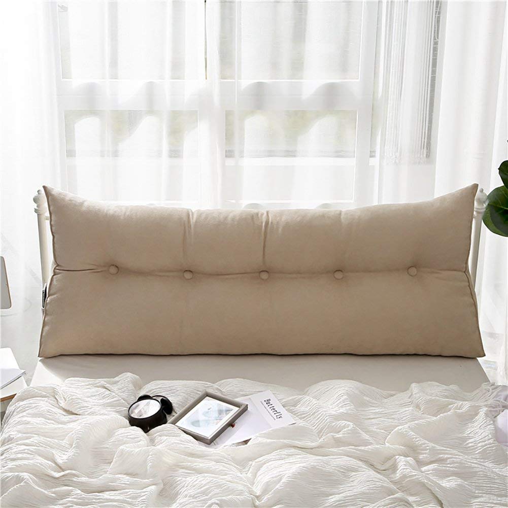VERCART Large Headboard Pillow Wedge Bed Rest Reading Pillow Daybed Pillows Triangular Headboard Wedge Pillows Bolster Gap Filler Triangle Back Cushion Long Wedge Pillow Velvet Taupe Queen