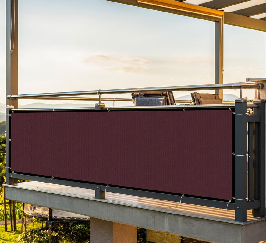 MetDeals HDPE Balcony Baby Safety Net with Polyester Webbing for Railing | 85-90% Sun & UV Blockage Balcony Safety Net with Rust-Free Grommets & Cable Tie for Easy Installation(Wine, 0.80X1 MTR)-image-13