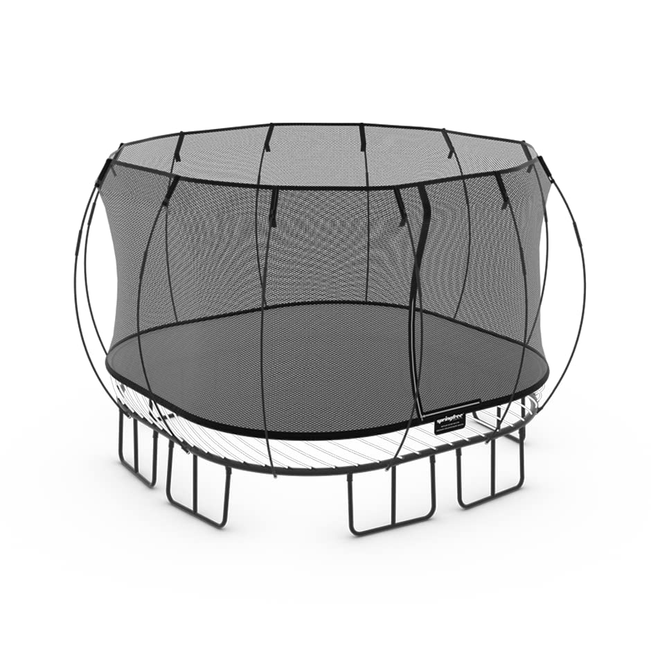 SPRINGFREE Trampoline - Trampoline Carré Grand S113 - Tout Âge - Design Breveté - Le Plus Sûr du Marché - Rebord Soft Edge - Résiste À L'Extérieur - Garantie Premium 10 Ans - 3,4x3,4m