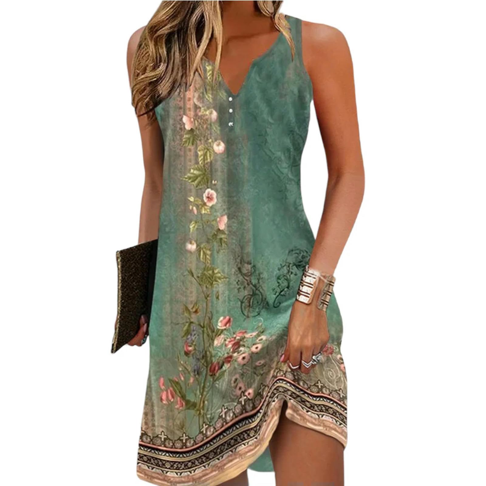 Abito Abiti Vintage per Donne Primavera Estate Magra Gonna Sciolta Abito da Donna Elegante-Stile 4-XL