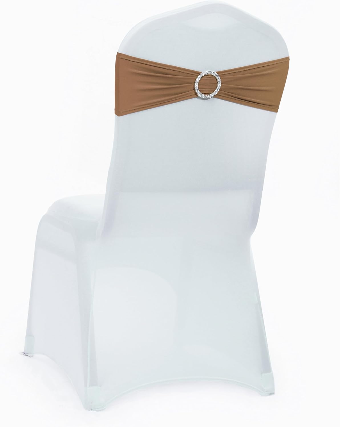 MDS Halloween Spandex Chair Sashes with Slider Buckle - 200 Pack, Universal Fit Elastic Stretch Chair Bands Ties for Haunted Banquets, Spooky Parties, Witchy Weddings & Events Decor - Orange